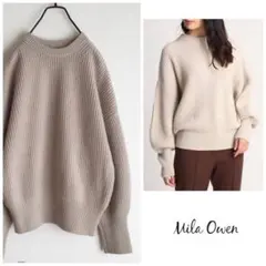 ◯ミラオーウェン ボリューム 袖 畦編み ミドルゲージ ニット