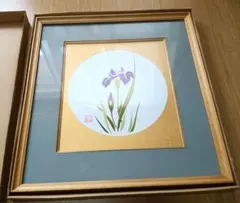日本画 花菖蒲　アートホーロー絵画 日本画 花菖蒲 アートホーロー絵画 | Mercari