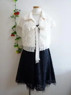 結婚式&二次会のドレスに☆ファーボレロ《白/Ｌサイズ》