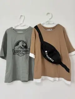 ジュラシックパークTシャツ+コンバースTシャツSET140cm