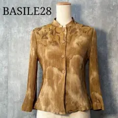 希少☆ オールドBASILE28 ボタニカル柄 ランダムプリーツ ハオリブラウスのサムネイル