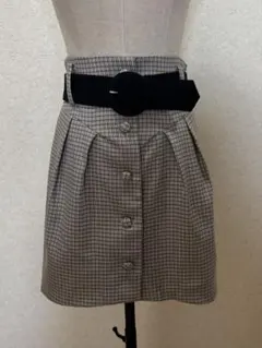 REDYAZEL ベルト付きチェック柄ミニスカート