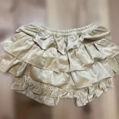 kid's zoo フリル付きパンツ 90cm ベージュ　コーデュロイ　かぼちゃ