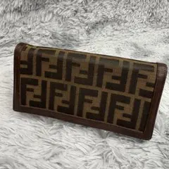 FENDI ズッカ柄 三つ折り財布 ブラウン - メルカリ