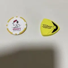 スヌーピー ゴルフマーカー Titleist ボールマーカー 2点セット