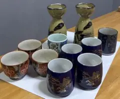 徳利 お猪口 湯呑みセット 徳利2本 湯呑み9個 和食器