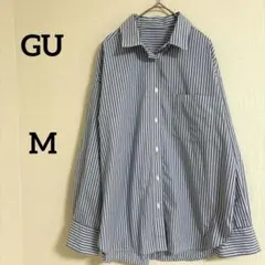 ジーユー 美品 ストライプオーバーシャツ GU Mサイズ