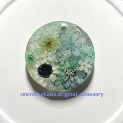 貝殻-blue ハンドメイド ヘアゴム ブローチ ポニフ キーホルダ