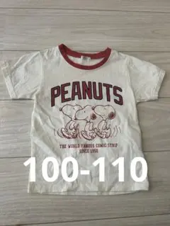 100-110 ピーナッツ　スヌーピー　Tシャツ半袖　ロゴ