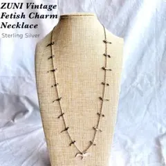 ヴィンテージ ズニ族　ハンドメイド フェティシュネックレス　スターリングシルバー ヴィンテージ ズニ族 ハンドメイド フェティシュネックレス