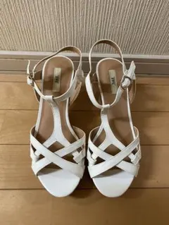 【美品】R&E ホワイトサンダル L