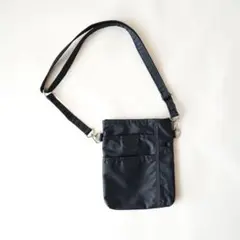 ブラック ナイロン サコッシュ ポシェット ベルトループ バッグ ポーチ