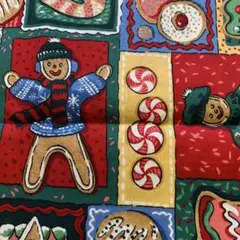 USAコットン　クリスマス生地 クッキー カントリー ジンジャーブレッド 残り2