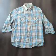SUGAR CANE チェック柄コットンシャツ　７分袖　Ｍサイズ