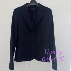 美品✨Theoryセオリー テーラードジャケット ネイビーストライプ　0サイズ