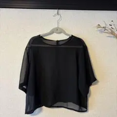 シースルーブラックトップス 半袖