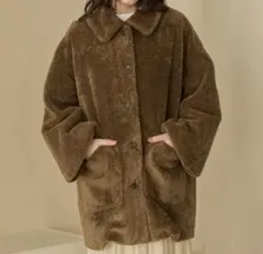 OLUN きりまる　ルーズ2wayボアコート　ブラウン　S