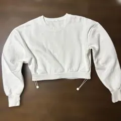 GU ホワイト クロップド スウェット