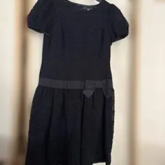 M'S GRACY❣️紺のリボン付きひざ丈ワンピース　美品