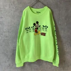 Disney ミッキー　ヴィンテージ　スウェットトレーナー　ラインロゴ　Mサイズ