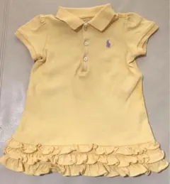 ラルフローレン　イエローポロシャツワンピース（フリル付き）