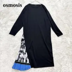 【美品】オズモーシス ワンピース プリーツ 変形 アシメ カットソー