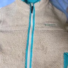 Columbia フリースジャケット クリーム色とターコイズ