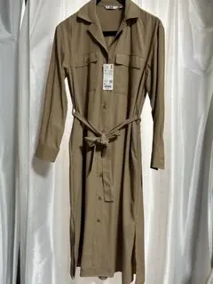 UNIQLO UVカットシャツワンピース　新品M ベージュ