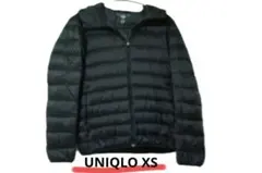 ユニクロ　ライトダウン(フード付)　メンズXS／ダークグレー