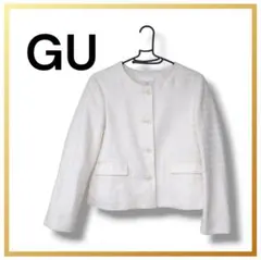 美品 ☆ GU ホワイト ノーカラージャケット XS