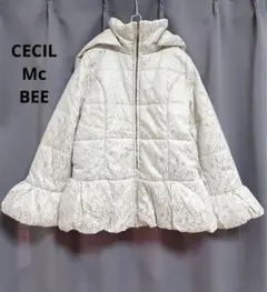 CECIL Mc BEE 総レースペプラムフリルフレアダウンコート Y2K