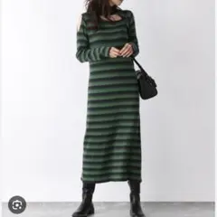 JEANASIS リブフィットオープンワンピース