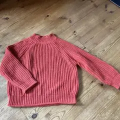 GU オレンジニット セーター 長袖 ハイネック