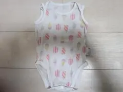 ユニクロ コットンメッシュ ボディースーツノースリーブ 70