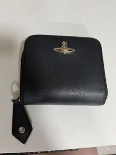 Vivienne Westwood 黒 レザー オーブ 二つ折り財布