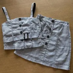 美品☆ラブトキシックLOVETOXIC セットアップワンピース チェック150㎝