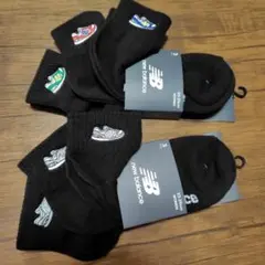 New Balance ブラックソックス 3足✕‬２セット 23-25cm 刺繍