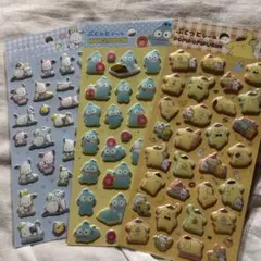 ぱ*】様 サンリオ ぷくぷくシール　ポムポム　ポチャッコ　ハンギョドン　ダイソー