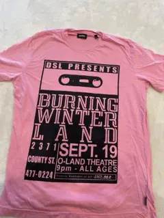 DIESEL ピンク プリントTシャツ Sサイズ