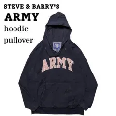 希少STEVE&BARRY'S ARMYリバースウィーブフーディーSブラック黒