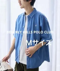 【BEVERLY HILLS POLO CLUB】 デニムシャツ 半袖 Mサイズのサムネイル