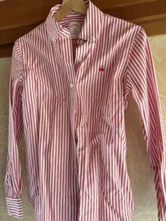 新品Brooks brothers赤と白のストライプ ボタンダウンシャツサイズ2