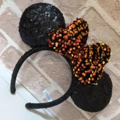 ミッキー耳カチューシャ 黒・オレンジ