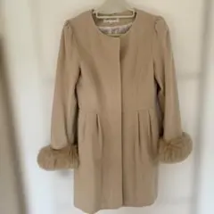 MISCHMASCH ファーコート ロングコート アウター 2Way ベージュ