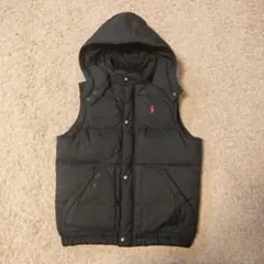 【匿名配送】ポロラルフローレン　ダウン　フード付きベスト　130　ブラック