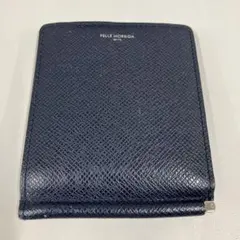 PELLE MORBIDA マネークリップ 二つ折り財布 ネイビーのサムネイル