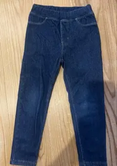 MUJI ダークブルー スリムフィット長ズボン