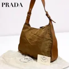 プラダ PRADA ワンショルダー ナイロン 型押しロゴ レザー 保存袋 茶系のサムネイル