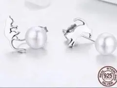 ピアス 猫 アシンメトリー925 sterling silver ボックス付き