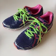 ASICSランニングシューズ ネイビーピンク24.5cm TJG396スニーカー